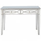 HomeRoots Glass Mirror Console Table With Silver Finish