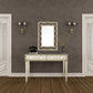 HomeRoots Glass Mirror and Console Table in Champagne Finish