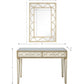 HomeRoots Glass Mirror and Console Table in Champagne Finish