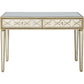 HomeRoots Glass Mirror and Console Table in Champagne Finish