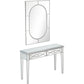 HomeRoots Glass Mirror and Console Table in Silver Finish