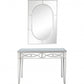 HomeRoots Glass Mirror and Console Table in Silver Finish