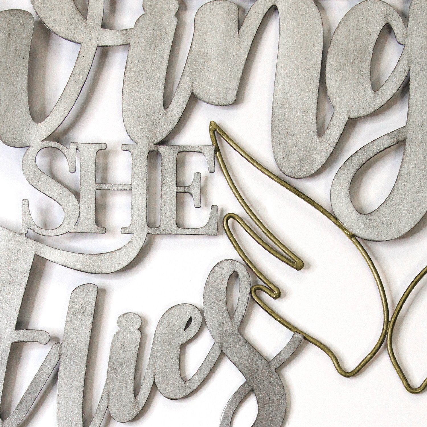 HomeRoots Gold Brave Wings Metal Wall Decor