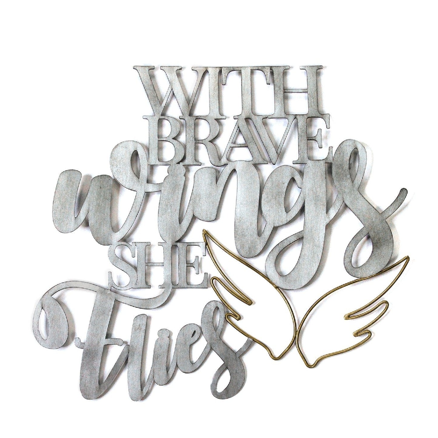 HomeRoots Gold Brave Wings Metal Wall Decor