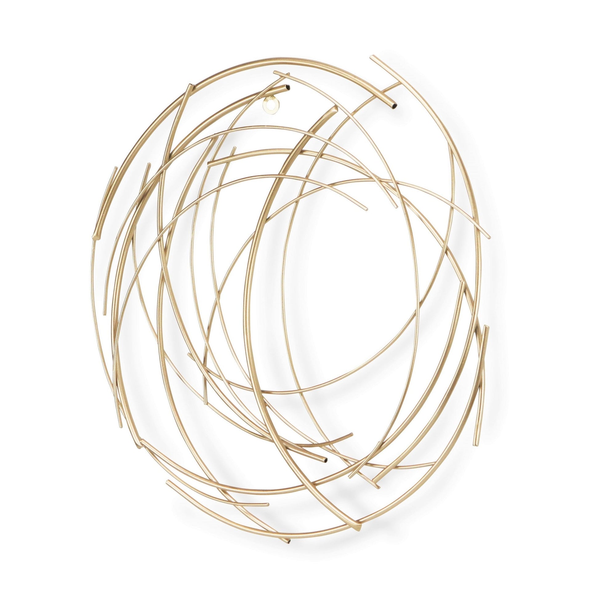 HomeRoots Gold Metal Abstract Round hanging Wall Art Decor