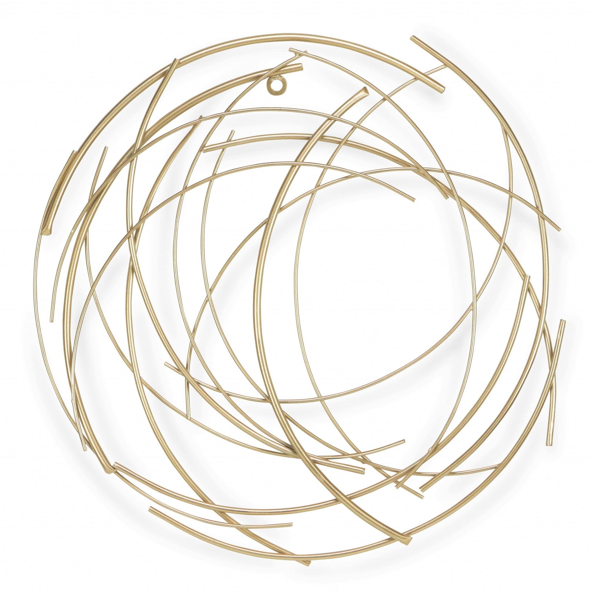 HomeRoots Gold Metal Abstract Round hanging Wall Art Decor