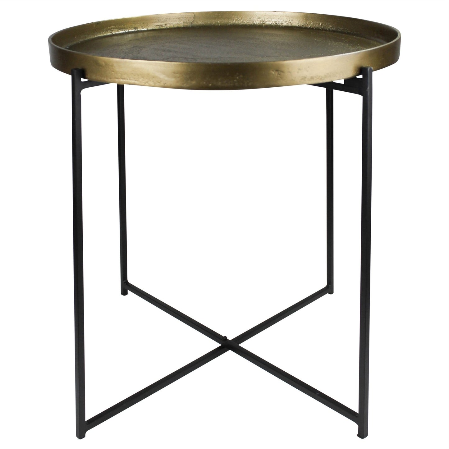 HomeRoots Gold Metal Tray Top Table