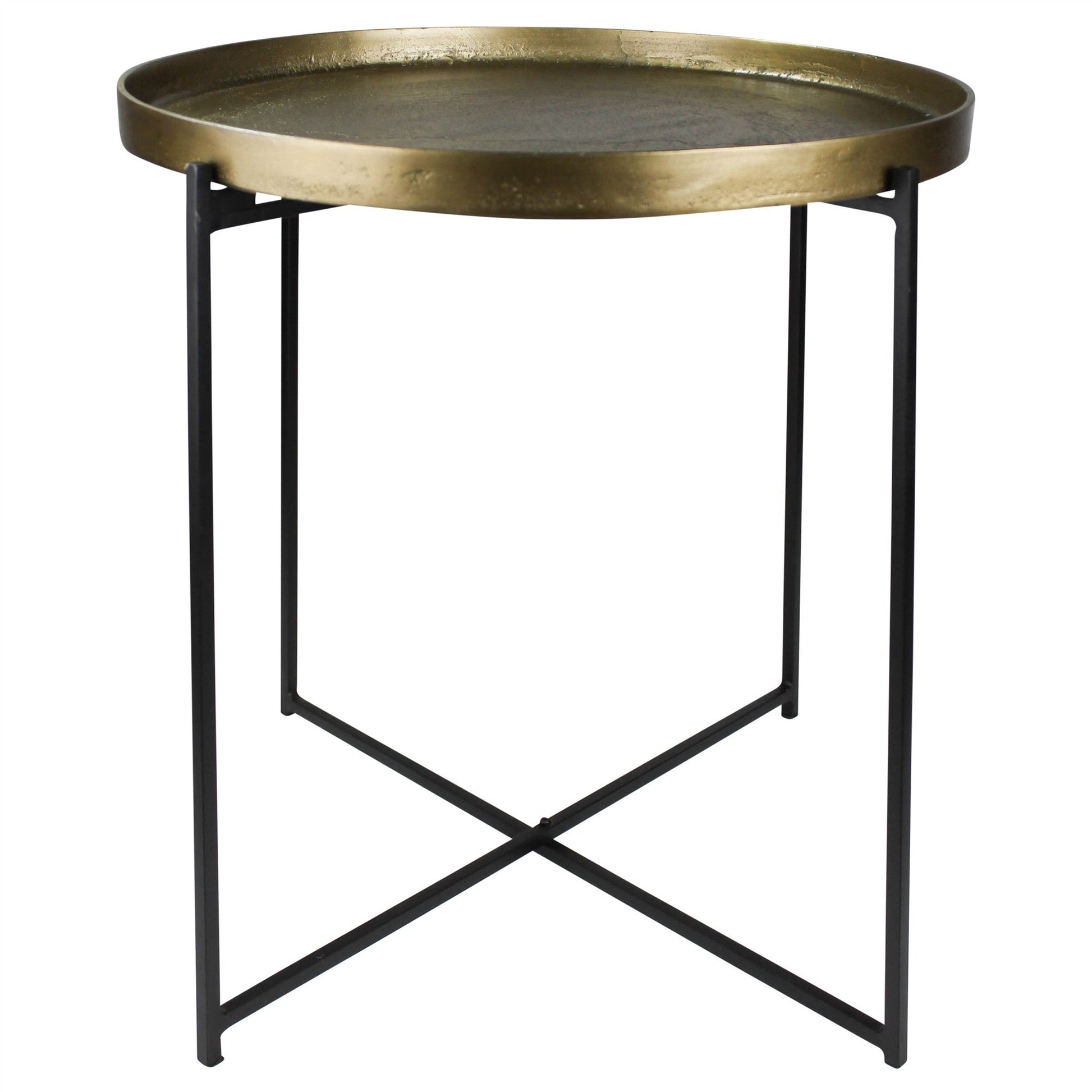 HomeRoots Gold Metal Tray Top Table