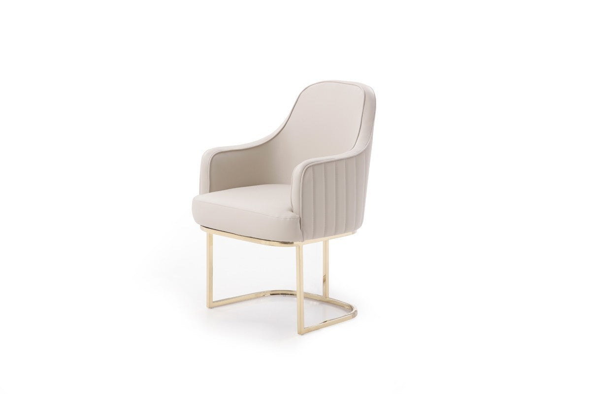 HomeRoots Gold Modern Dining Chair in Gray Finish