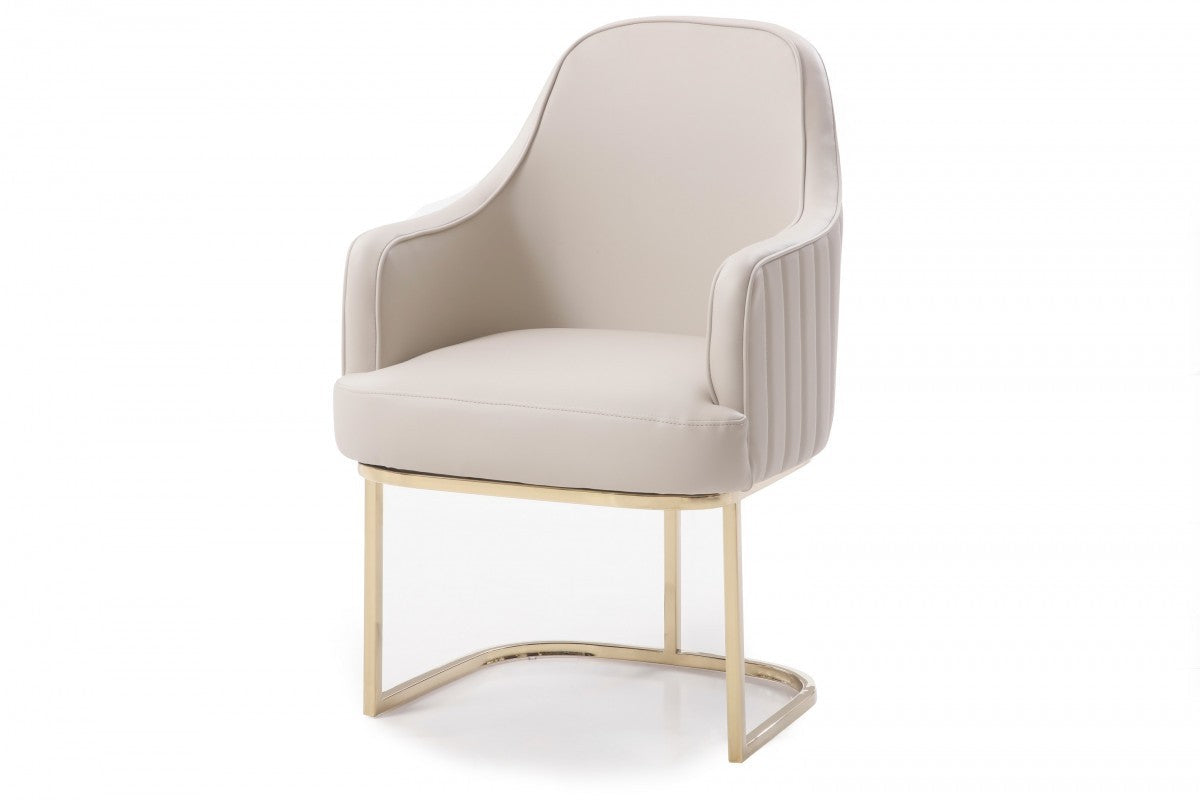 HomeRoots Gold Modern Dining Chair in Gray Finish