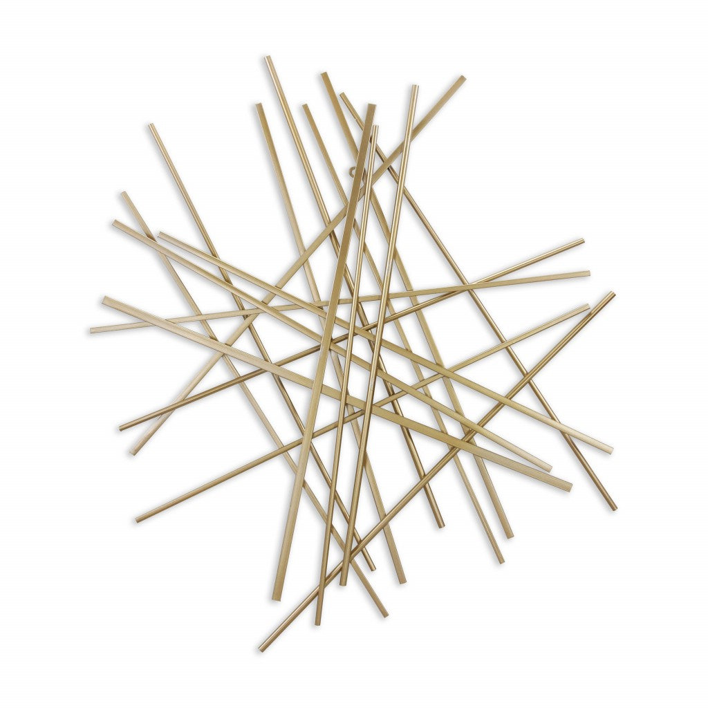 HomeRoots Gold Rod Abstract Wall Art