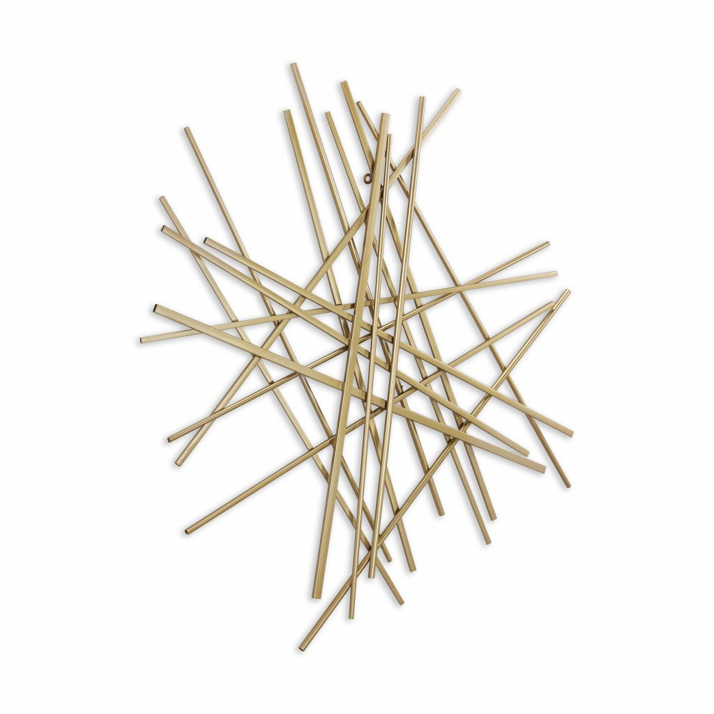 HomeRoots Gold Rod Abstract Wall Art