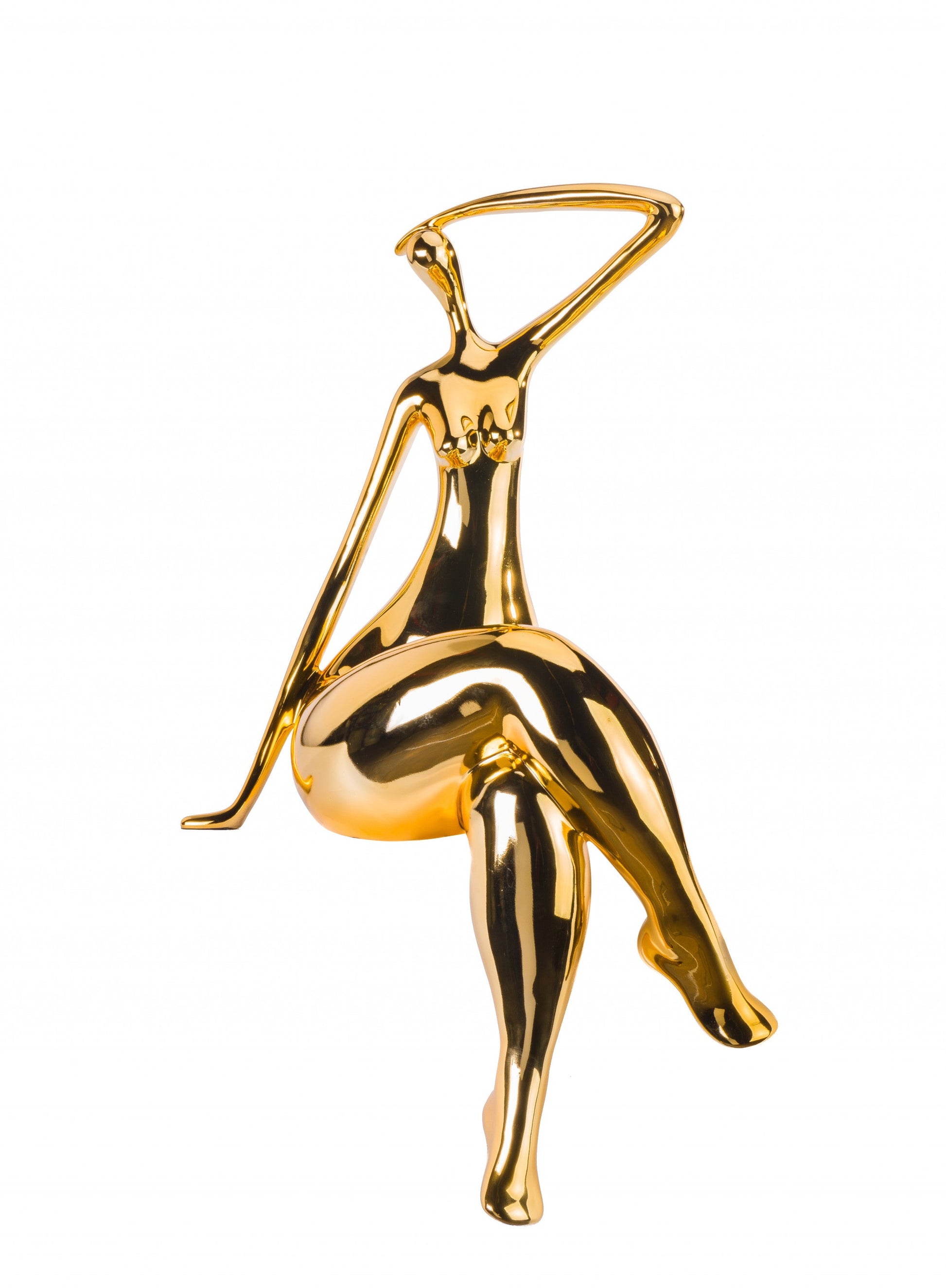 HomeRoots Gold Women Posing Sculpture