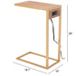 HomeRoots Gold and Brown Sliding Side Table