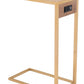 HomeRoots Gold and Brown Sliding Side Table