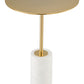 HomeRoots Gold and White Pedestal Side or Accent Table