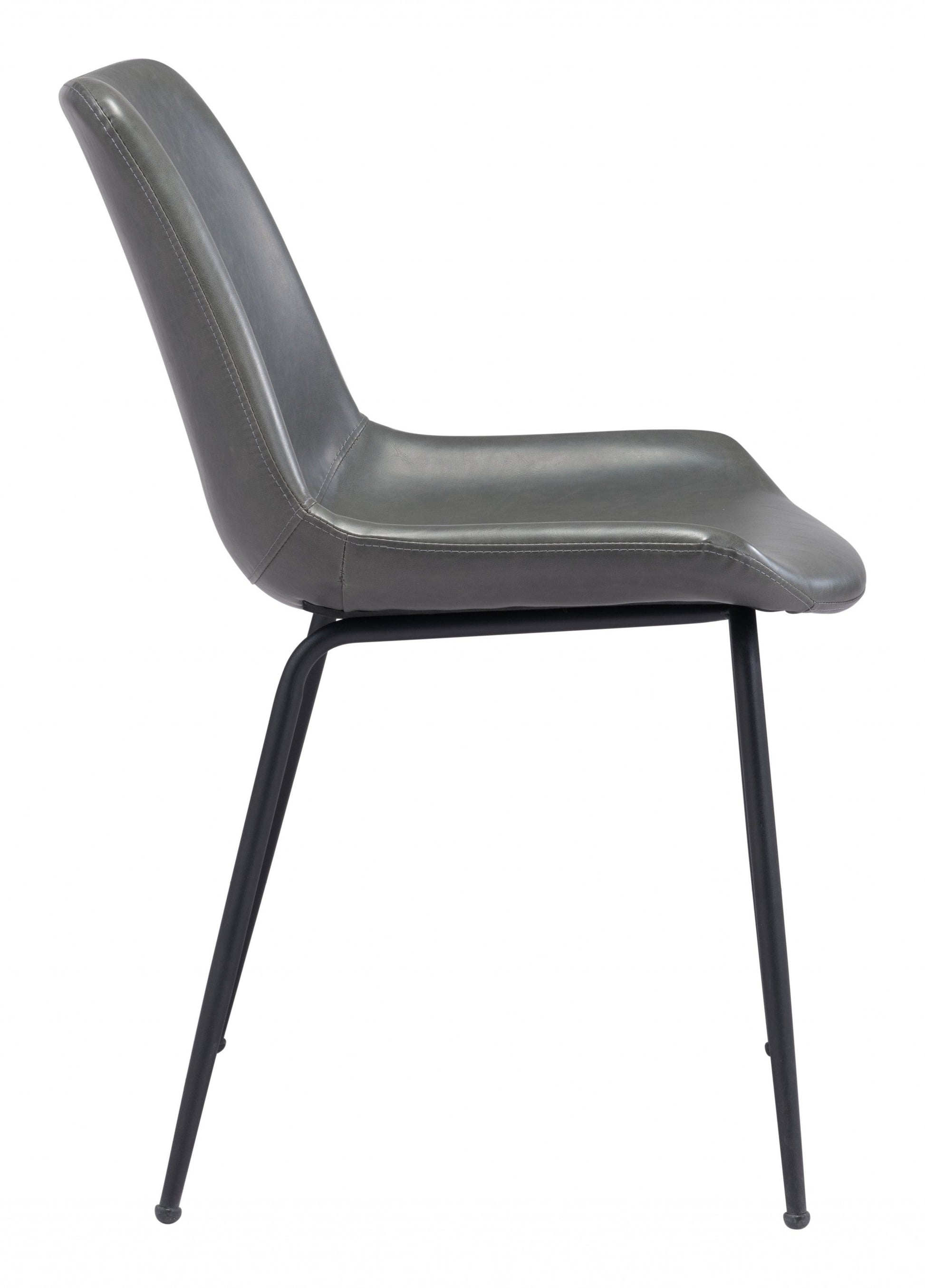 HomeRoots Gray And Black Top Shelf Modern Rugged Dining Chairs in Set of 2