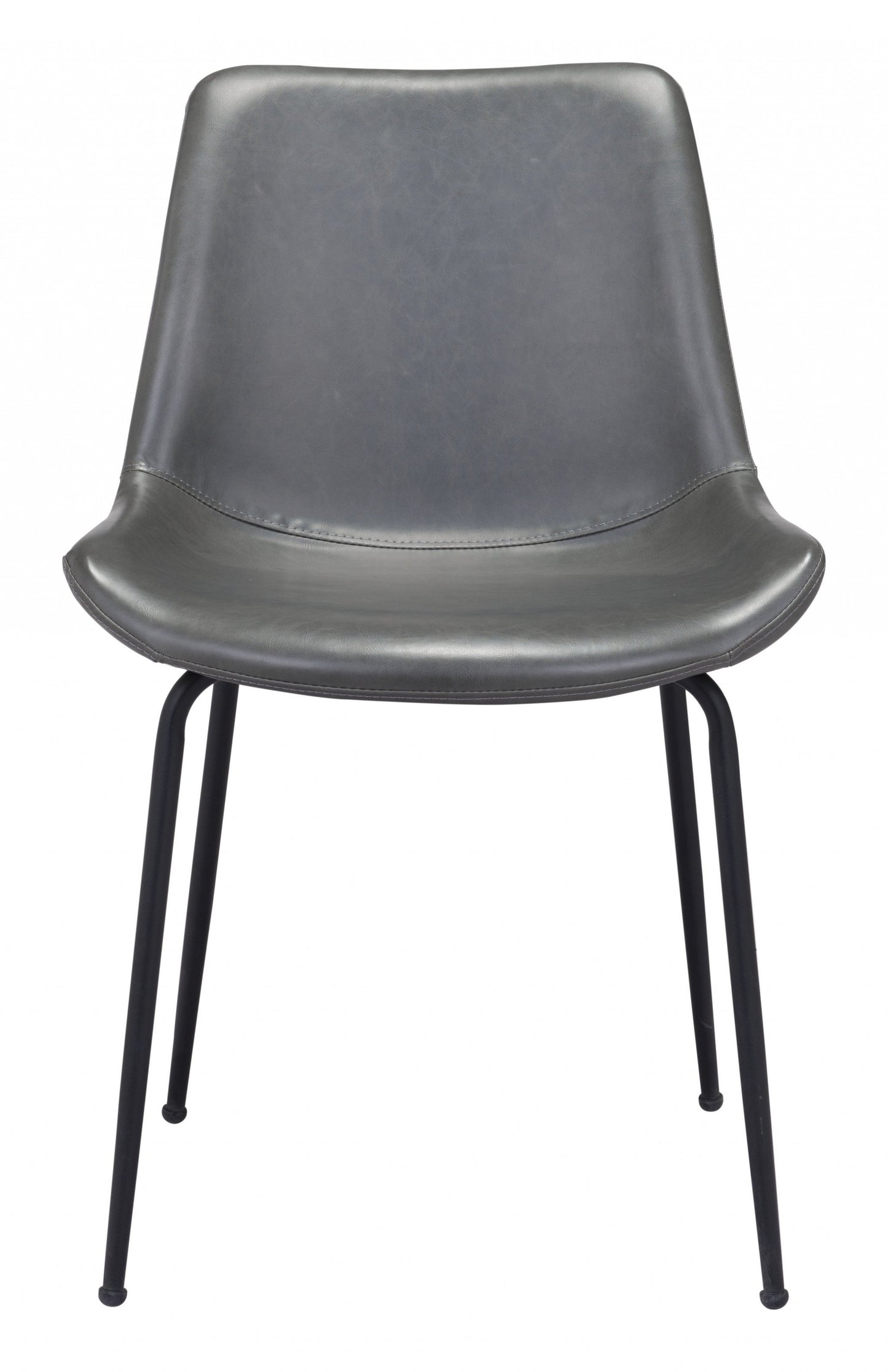 HomeRoots Gray And Black Top Shelf Modern Rugged Dining Chairs in Set of 2