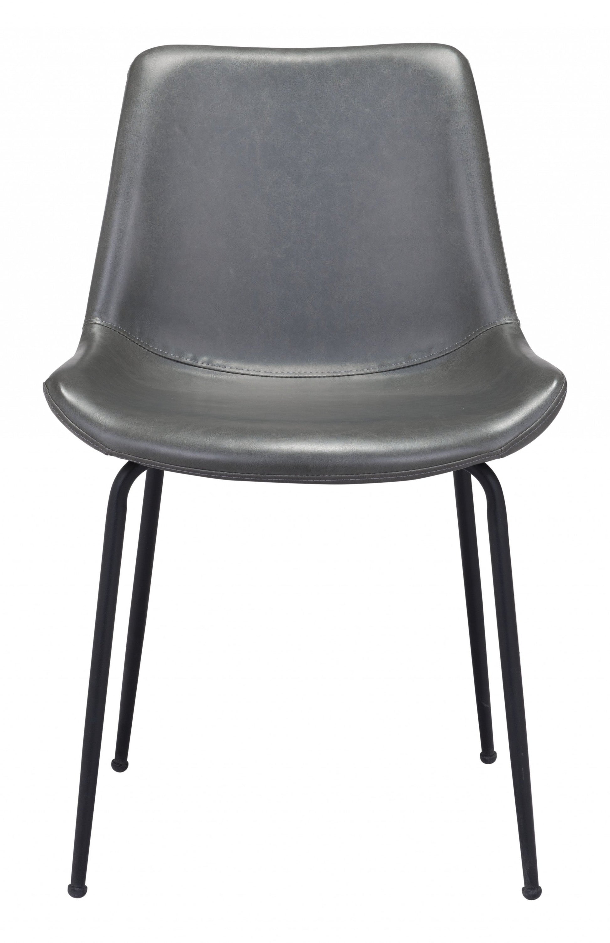 HomeRoots Gray And Black Top Shelf Modern Rugged Dining Chairs in Set of 2
