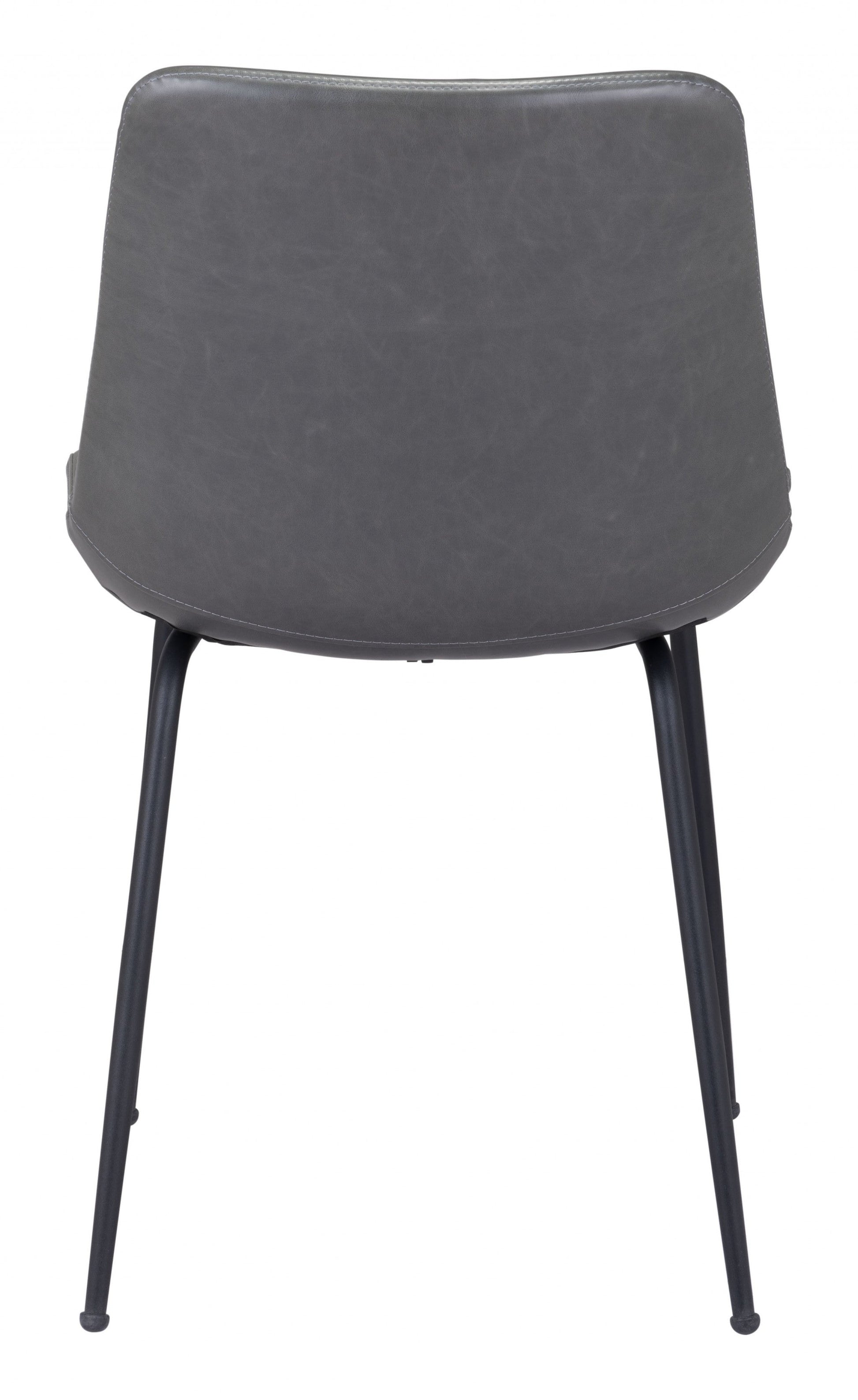 HomeRoots Gray And Black Top Shelf Modern Rugged Dining Chairs in Set of 2