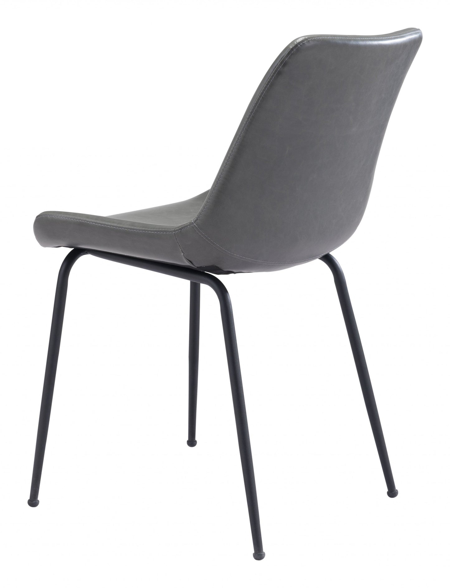 HomeRoots Gray And Black Top Shelf Modern Rugged Dining Chairs in Set of 2