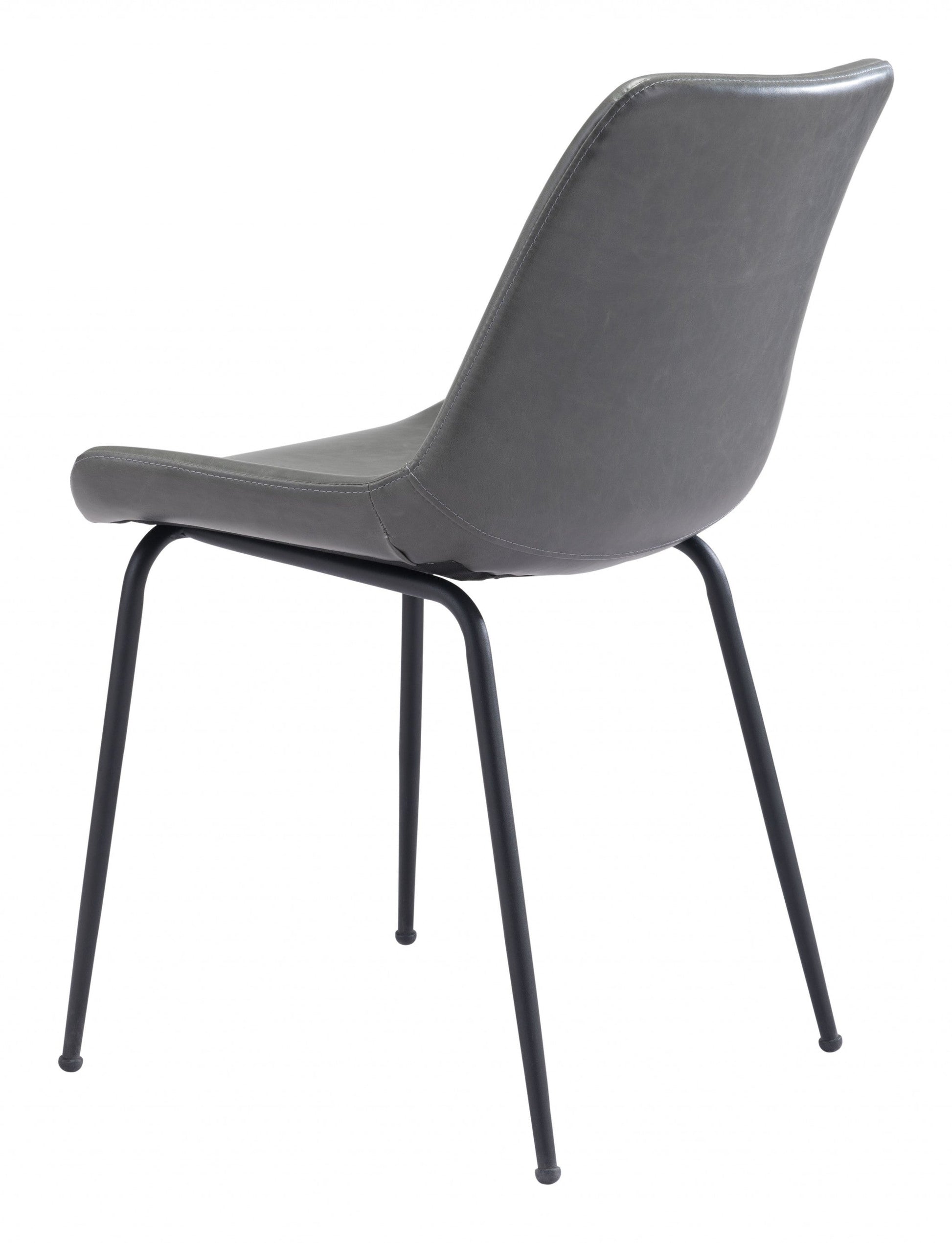 HomeRoots Gray And Black Top Shelf Modern Rugged Dining Chairs in Set of 2