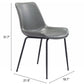 HomeRoots Gray And Black Top Shelf Modern Rugged Dining Chairs in Set of 2