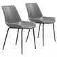HomeRoots Gray And Black Top Shelf Modern Rugged Dining Chairs in Set of 2
