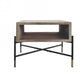 HomeRoots Gray Concrete and Black Metal Open Industrial End Table