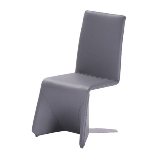 HomeRoots Gray Contemporary Faux Leather Dining Chairs In Set Of Two