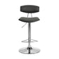 HomeRoots Gray Faux Leather Adjustable Chrome Base Swivel Bar Stool