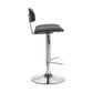HomeRoots Gray Faux Leather Adjustable Chrome Base Swivel Bar Stool