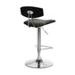 HomeRoots Gray Faux Leather Adjustable Chrome Base Swivel Bar Stool