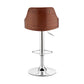 HomeRoots Gray Faux Leather Adjustable Modern Bar Stool