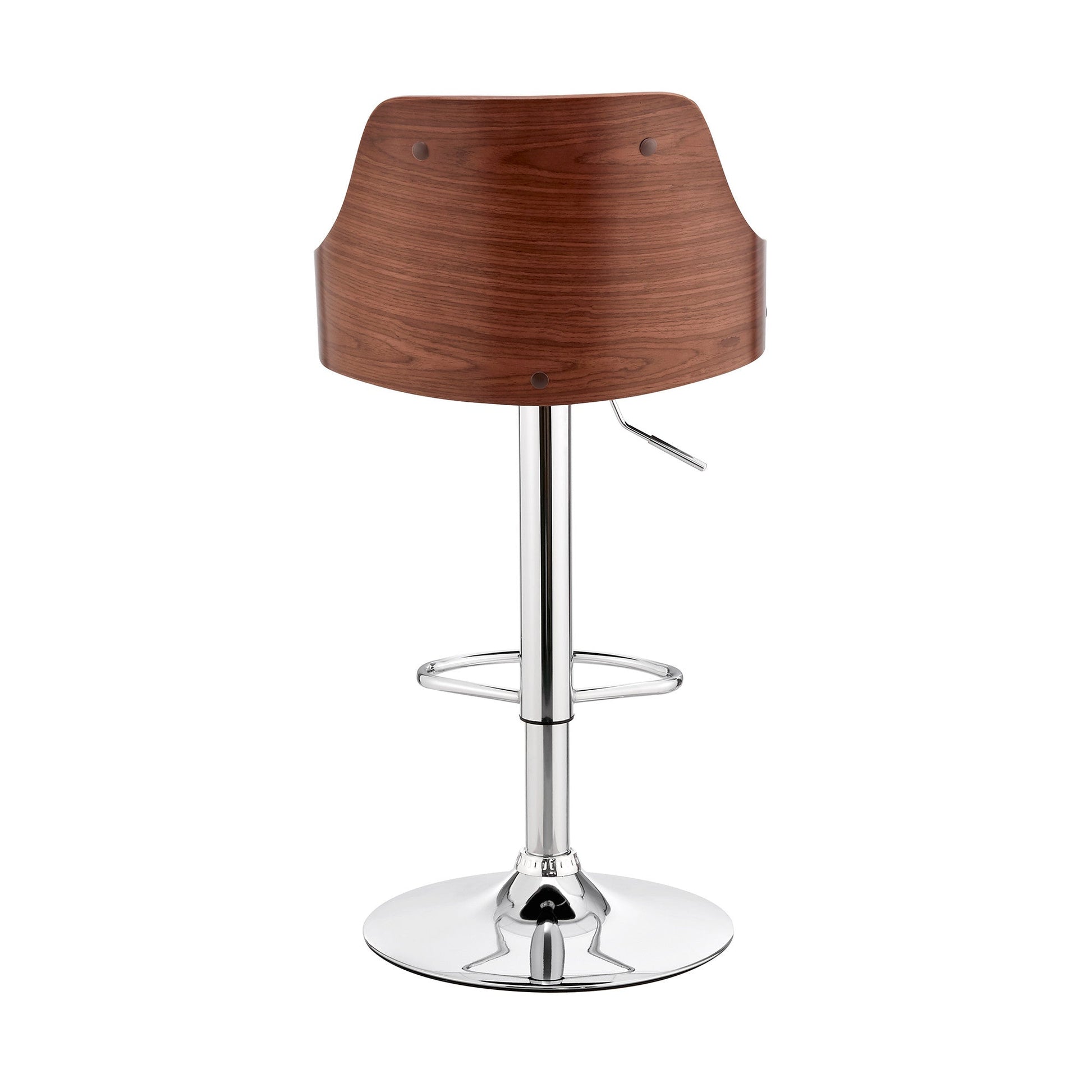 HomeRoots Gray Faux Leather Adjustable Modern Bar Stool