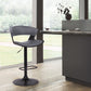 HomeRoots Gray Faux Leather Adjustable Swivel Wooden Bar Stool