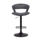 HomeRoots Gray Faux Leather Adjustable Swivel Wooden Bar Stool