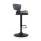 HomeRoots Gray Faux Leather Adjustable Swivel Wooden Bar Stool