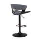 HomeRoots Gray Faux Leather Adjustable Swivel Wooden Bar Stool