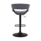 HomeRoots Gray Faux Leather Adjustable Swivel Wooden Bar Stool