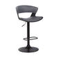 HomeRoots Gray Faux Leather Adjustable Swivel Wooden Bar Stool