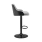 HomeRoots Gray Faux Leather Black Base Adjustable Modern Bar Stool