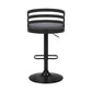 HomeRoots Gray Faux Leather Black Wood and Steel Adjustable Swivel Bar Stool