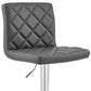 HomeRoots Gray Faux Leather Chrome Base Swivel Adjustable Bar Stool