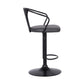 HomeRoots Gray Faux Leather & Metal Base Adjustable Bar Stool
