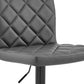 HomeRoots Gray Faux Leather Swivel Adjustable Bar Stool