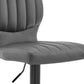 HomeRoots Gray Faux Leather Textured Adjustable Bar Stool