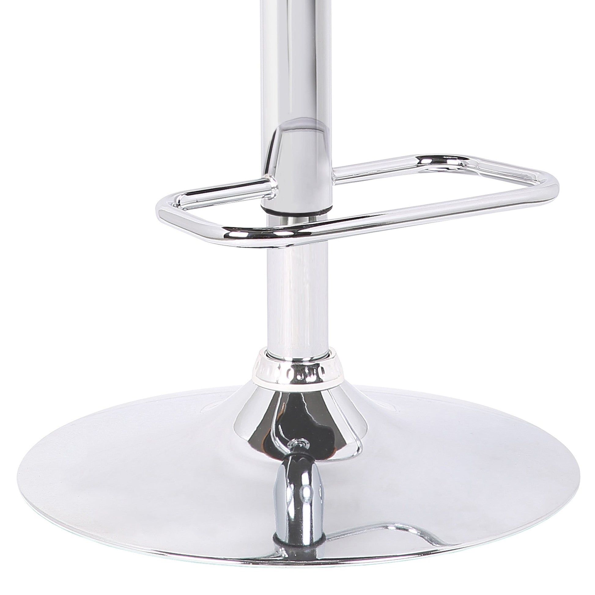 HomeRoots Gray Faux Leather Walnut Wood and Chrome Adjustable Swivel Bar Stool