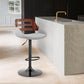 HomeRoots Gray Faux Leather and Walnut Wood Adjustable Bar Stool