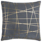 HomeRoots Gray Gold Contemporary Linework Throw Pillow